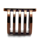 TK2697 - IP Coffee light Stainless Steel Ring with Top Grade Crystal  in Light Coffee - Alamode