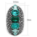 TK2698 - IP Light Black (IP Gun) Stainless Steel Ring with Top Grade Crystal in Multi Color - Alamode - Flyclothing LLC