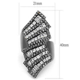 TK2699 - IP Light Black (IP Gun) Stainless Steel Ring with AAA Grade CZ in Clear - Alamode - Flyclothing LLC