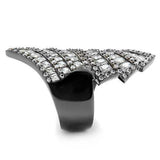 TK2699 - IP Light Black (IP Gun) Stainless Steel Ring with AAA Grade CZ in Clear - Alamode - Flyclothing LLC
