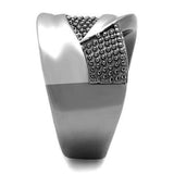 TK2700 - Two Tone IP Light Black (IP Gun) Stainless Steel Ring with No Stone - Alamode - Flyclothing LLC