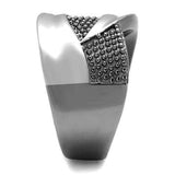 TK2700 - Two Tone IP Light Black (IP Gun) Stainless Steel Ring with No Stone - Alamode - Flyclothing LLC
