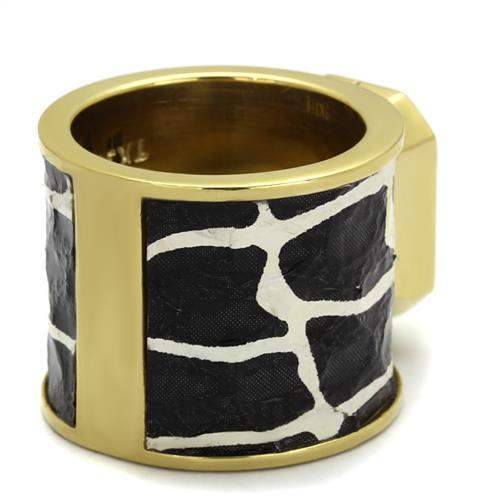 TK2701 - IP Gold(Ion Plating) Stainless Steel Ring with Top Grade Crystal in Citrine Yellow - Alamode - Flyclothing LLC
