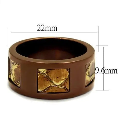 TK2702 - IP Coffee light Stainless Steel Ring with No Stone - Alamode - Flyclothing LLC