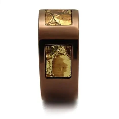 TK2702 - IP Coffee light Stainless Steel Ring with No Stone - Alamode - Flyclothing LLC