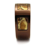 TK2702 - IP Coffee light Stainless Steel Ring with No Stone - Alamode - Flyclothing LLC