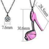 TK2703 - IP Light Black (IP Gun) Stainless Steel Chain Pendant with Top Grade Crystal in Clear - Alamode - Flyclothing LLC