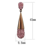 TK2707 - IP Coffee light Stainless Steel Earrings with Top Grade Crystal in Light Peach - Alamode - Flyclothing LLC