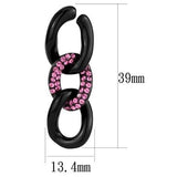 TK2711 - IP Black(Ion Plating) Stainless Steel Earrings with Top Grade Crystal  in Light Peach - Alamode