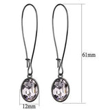 TK2719 - IP Light Black (IP Gun) Stainless Steel Earrings with Top Grade Crystal in Light Peach - Alamode - Flyclothing LLC