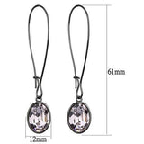 TK2719 - IP Light Black  (IP Gun) Stainless Steel Earrings with Top Grade Crystal  in Light Peach - Alamode