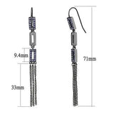 TK2722 - IP Light Black (IP Gun) Stainless Steel Earrings with Top Grade Crystal in Tanzanite - Alamode - Flyclothing LLC