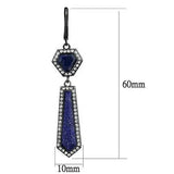 TK2723 - IP Light Black (IP Gun) Stainless Steel Earrings with Precious Stone Lapis in Montana - Alamode - Flyclothing LLC
