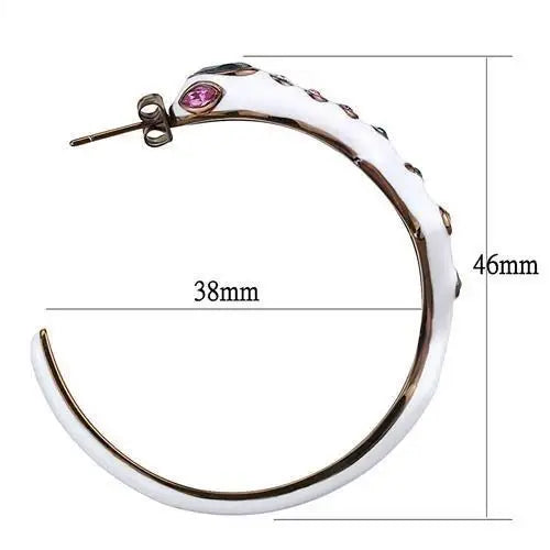 TK2729 - IP Coffee light Stainless Steel Earrings with Top Grade Crystal in Multi Color - Alamode - Flyclothing LLC