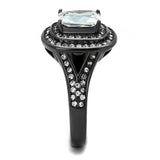 TK2731 - IP Light Black (IP Gun) Stainless Steel Ring with AAA Grade CZ in Clear - Alamode - Flyclothing LLC