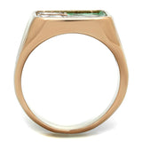 TK2737 - IP Rose Gold(Ion Plating) Stainless Steel Ring with Leather  in Multi Color - Alamode