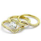 TK2742 - IP Gold(Ion Plating) Stainless Steel Ring with AAA Grade CZ in Clear - Alamode - Flyclothing LLC