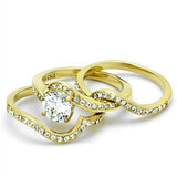 TK2742 - IP Gold(Ion Plating) Stainless Steel Ring with AAA Grade CZ in Clear - Alamode - Flyclothing LLC