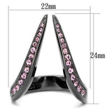 TK2756 - IP Light Black (IP Gun) Stainless Steel Ring with Top Grade Crystal in Light Amethyst - Alamode - Flyclothing LLC