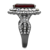 TK2761 - IP Light Black (IP Gun) Stainless Steel Ring with Synthetic Synthetic Glass in Siam - Alamode - Flyclothing LLC