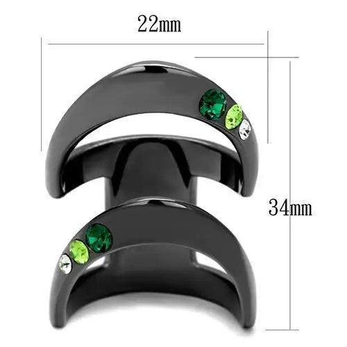 TK2768 - IP Light Black (IP Gun) Stainless Steel Ring with Top Grade Crystal in Multi Color - Alamode - Flyclothing LLC