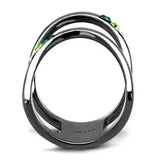 TK2768 - IP Light Black (IP Gun) Stainless Steel Ring with Top Grade Crystal in Multi Color - Alamode - Flyclothing LLC