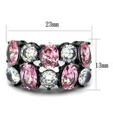 TK2776 - IP Light Black  (IP Gun) Stainless Steel Ring with AAA Grade CZ  in Rose - Alamode