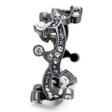 TK2780 - IP Light Black (IP Gun) Stainless Steel Ring with AAA Grade CZ in Clear - Alamode - Flyclothing LLC