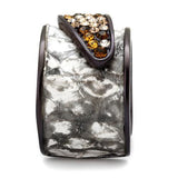 TK2781 - IP Dark Brown (IP coffee) Stainless Steel Ring with Top Grade Crystal  in Multi Color - Alamode