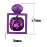 TK2789 - No Plating Stainless Steel Earrings with Top Grade Crystal in Fuchsia - Alamode - Flyclothing LLC