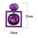 TK2789 - No Plating Stainless Steel Earrings with Top Grade Crystal  in Fuchsia