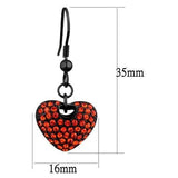 TK2790 - IP Black(Ion Plating) Stainless Steel Earrings with Top Grade Crystal  in Orange - Alamode