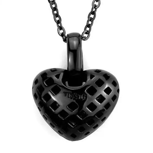 TK2791 - IP Black(Ion Plating) Stainless Steel Chain Pendant with Top Grade Crystal in Orange - Alamode - Flyclothing LLC