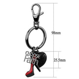 TK2795 - IP Light Black  (IP Gun) Stainless Steel Key Ring with Top Grade Crystal  in Jet - Alamode