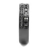 TK2799 - IP Light Black (IP Gun) Stainless Steel Ring with Top Grade Crystal in Black Diamond - Alamode - Flyclothing LLC