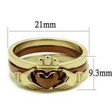 TK2801 - IP Gold & IP Light Brown (IP Light coffee) Stainless Steel Ring with No Stone - Alamode