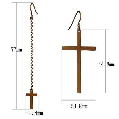 TK2815 - IP Coffee light Stainless Steel Earrings with No Stone - Alamode - Flyclothing LLC