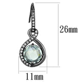 TK2821 - IP Light Black  (IP Gun) Stainless Steel Earrings with Semi-Precious Amethyst Crystal in Emerald - Alamode