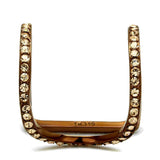 TK2828 - IP Coffee light Stainless Steel Ring with Top Grade Crystal in Light Peach - Alamode - Flyclothing LLC