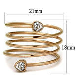 TK2836 - IP Rose Gold(Ion Plating) Stainless Steel Ring with AAA Grade CZ  in Clear - Alamode