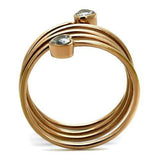 TK2836 - IP Rose Gold(Ion Plating) Stainless Steel Ring with AAA Grade CZ in Clear - Alamode - Flyclothing LLC