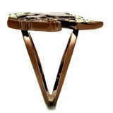TK2842 - IP Coffee light Stainless Steel Ring with Top Grade Crystal in Citrine Yellow - Alamode - Flyclothing LLC