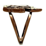 TK2842 - IP Coffee light Stainless Steel Ring with Top Grade Crystal in Citrine Yellow - Alamode - Flyclothing LLC