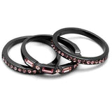 TK2844 - IP Light Black (IP Gun) Stainless Steel Ring with Top Grade Crystal in Multi Color - Alamode - Flyclothing LLC