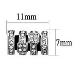 TK2849 - High polished (no plating) Stainless Steel Earrings with Top Grade Crystal in Clear - Alamode - Flyclothing LLC