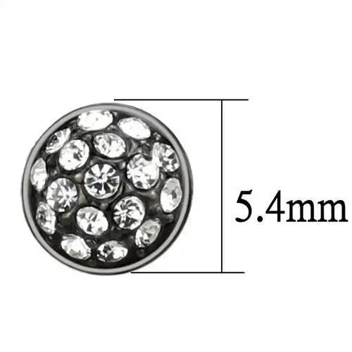 TK2854 - IP Light Black (IP Gun) Stainless Steel Earrings with Top Grade Crystal in Clear - Alamode - Flyclothing LLC