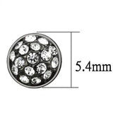 TK2854 - IP Light Black (IP Gun) Stainless Steel Earrings with Top Grade Crystal in Clear - Alamode - Flyclothing LLC