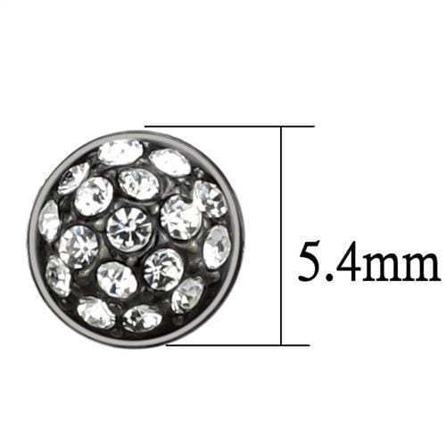TK2854 - IP Light Black (IP Gun) Stainless Steel Earrings with Top Grade Crystal in Clear - Alamode - Flyclothing LLC