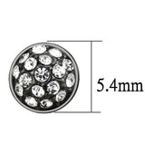TK2854 - IP Light Black  (IP Gun) Stainless Steel Earrings with Top Grade Crystal  in Clear - Alamode