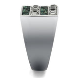 TK2861 - High polished (no plating) Stainless Steel Ring with Leather  in Assorted - Alamode